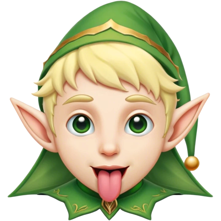 elf with tongue out emoji