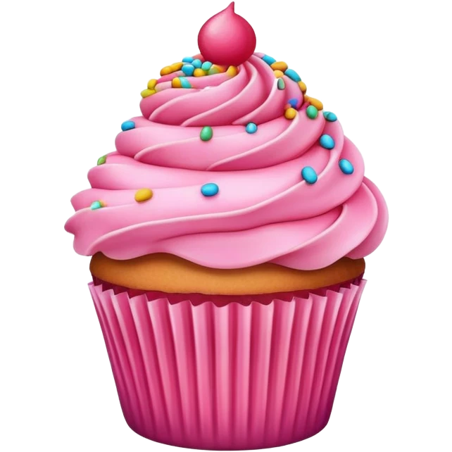 cupcake with pink icing and sprinkles emoji