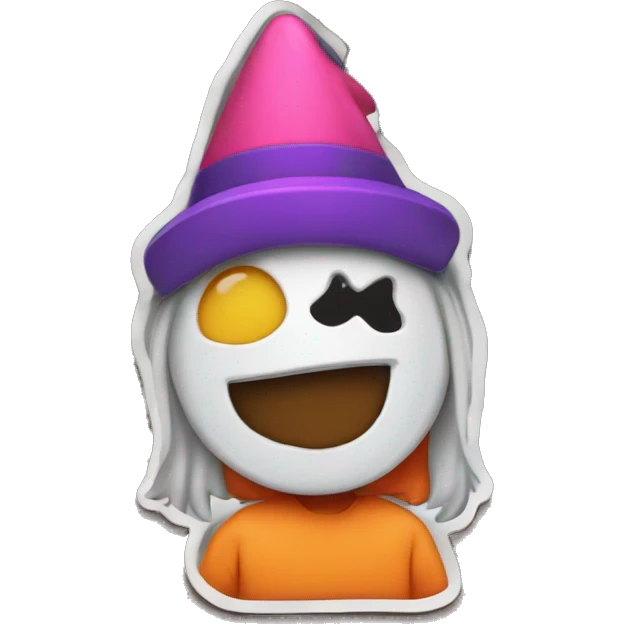 a badge, that says "pj party - og crew"  and halloween theme emoji