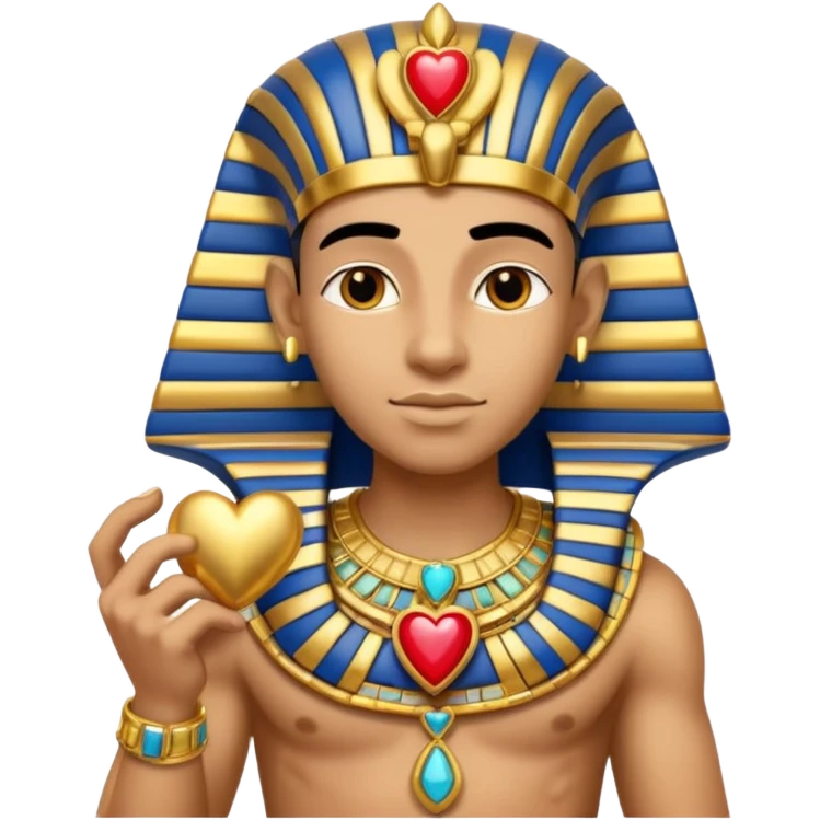 Pharaoh holding heart emoji