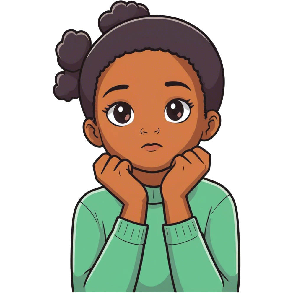 Confused black girl emoji
