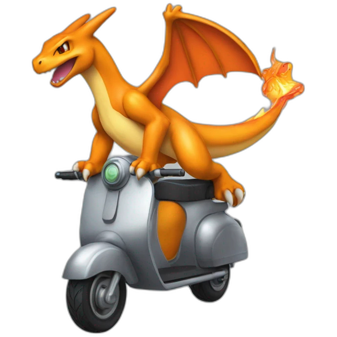 charizard on scooter emoji