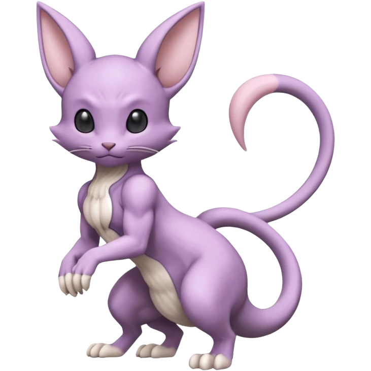 Pastel dull greyish anthropomorphic furry Mewtwo-Beerus-Venom-Espurr-Minccino-hybrid-fusion-animal-ET-species-creature  emoji
