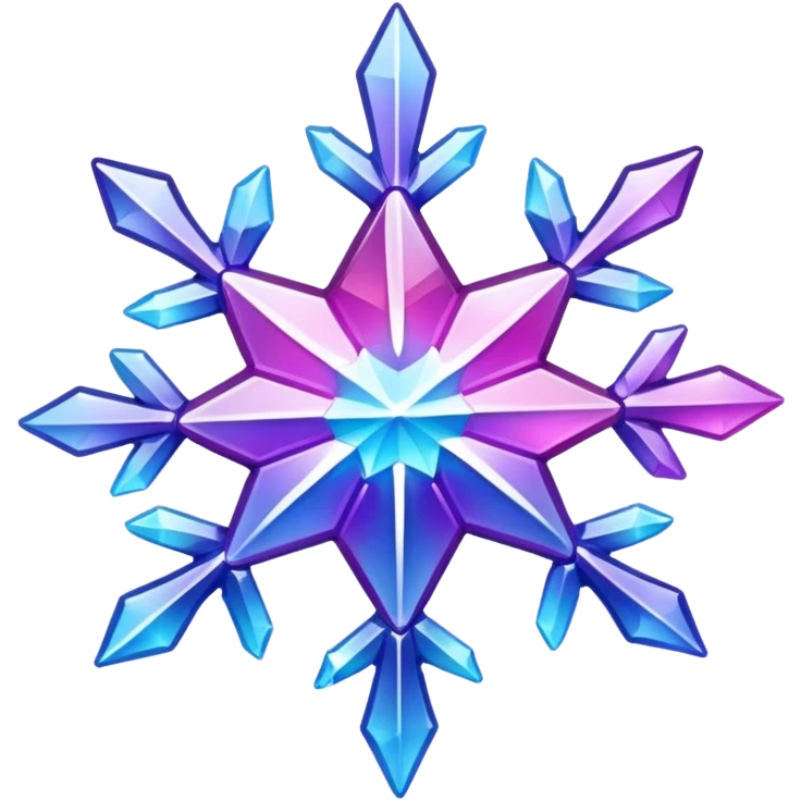 Gradient iridescent Pink violet blue crystal star snowflake  emoji
