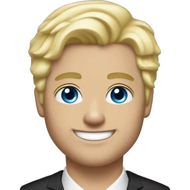 Groom blonde hair blue eyes emoji