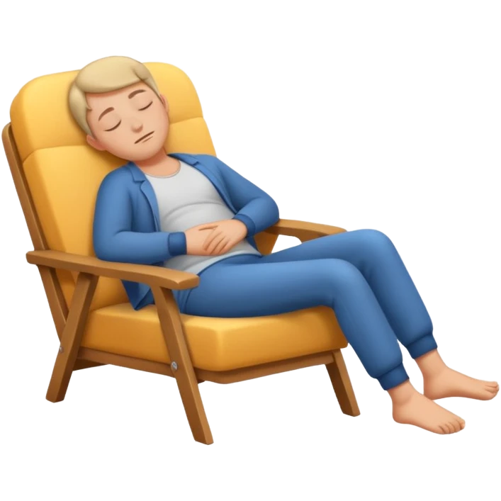 A lazy emoji, a person sleeping on a chair emoji