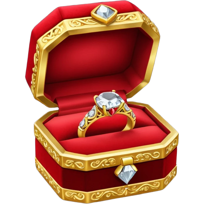 diamond ring in a red box with a black backing emoji