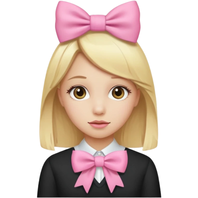 blonde girl with pink bow emoji