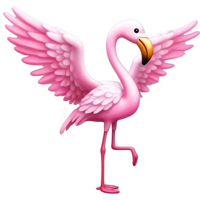 Angel flamingo that sparkles  emoji