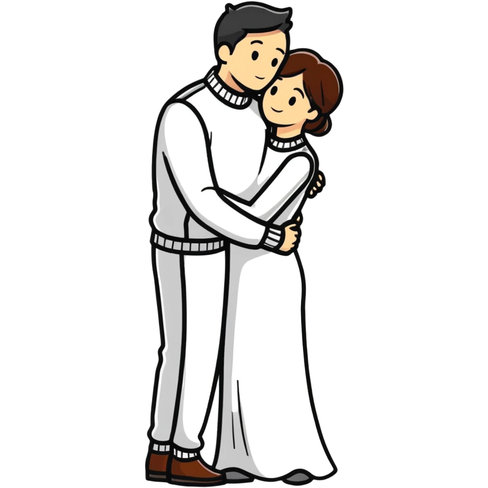 cute couple embracing emoji