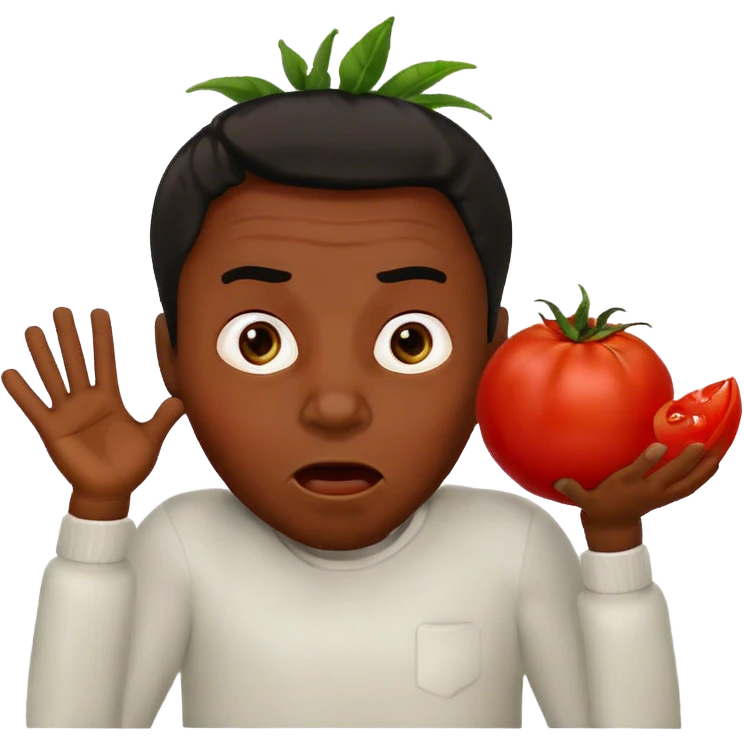 Throwing tomato at black guy emoji