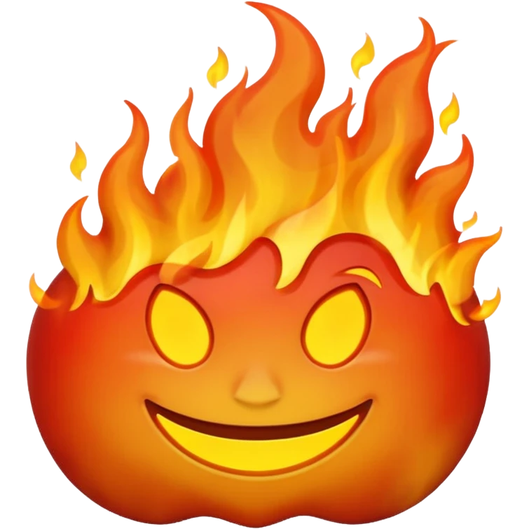 apple style emoji of a street on fire emoji
