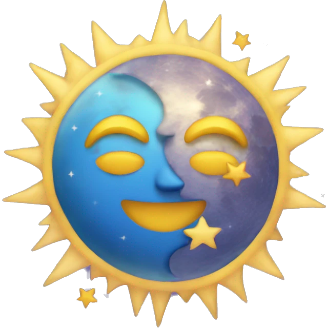 heart emoji with sun moon and stars emoji
