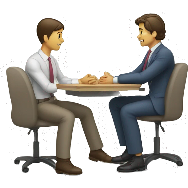 2 people talking job interview semi casual emoji