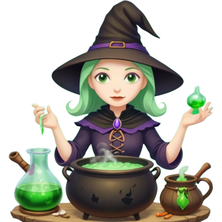 green witch cooking potion emoji