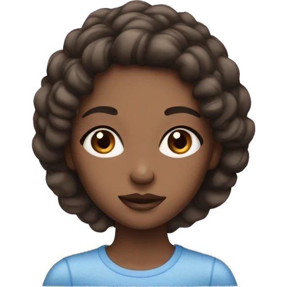 girl with brown eyes wearing blue eyeshadow on eyelids emoji