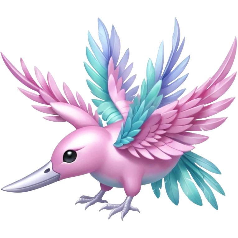 Shiny pastel feathery tropical exotic shimmering silky smooth soft flurry Diancie-Palkia-Amaura-Aurorus-aesthetic-fusion emoji