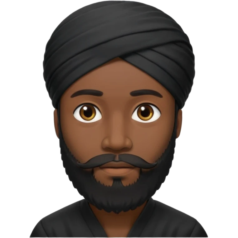Make me an emoji of a man wearing a black turban and a beard. emoji