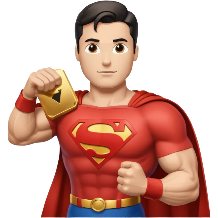superman flexing youtube golden play button emoji