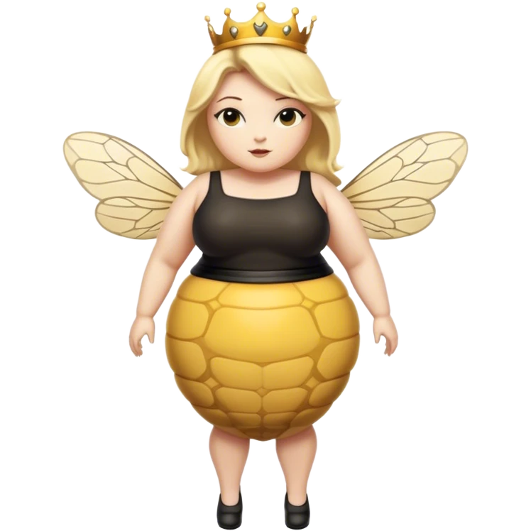 full body Plus size blonde lesbian queen bee emoji