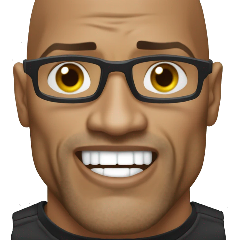 Dwayne Johnson, The Rock, doing mewing emoji
