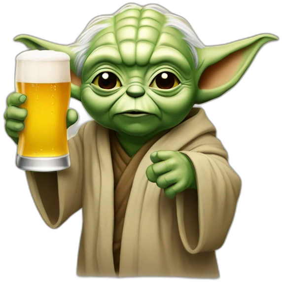 Yoda qui boit une biere emoji