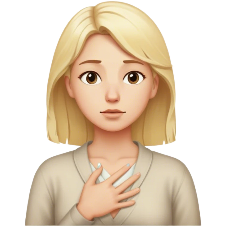 a blonde woman in a 2 crossroads in front of her places a hand on their chest, taking a deep breath before choosing the light path, symbolizing their decision to respond instead of react with peace. light emoji