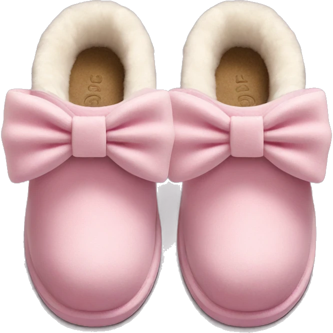 pink ￼ bow Ugg slippers emoji
