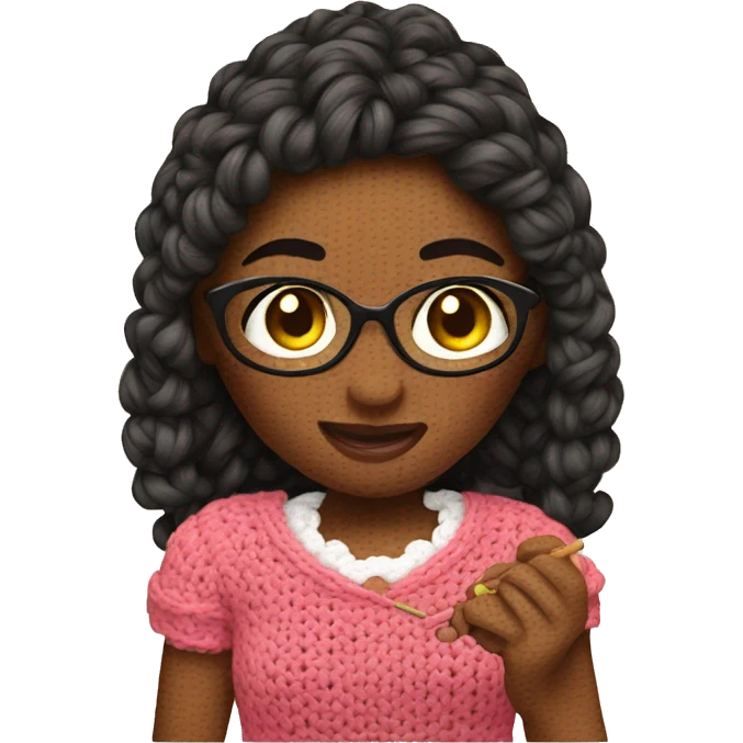 Girl crocheting  emoji