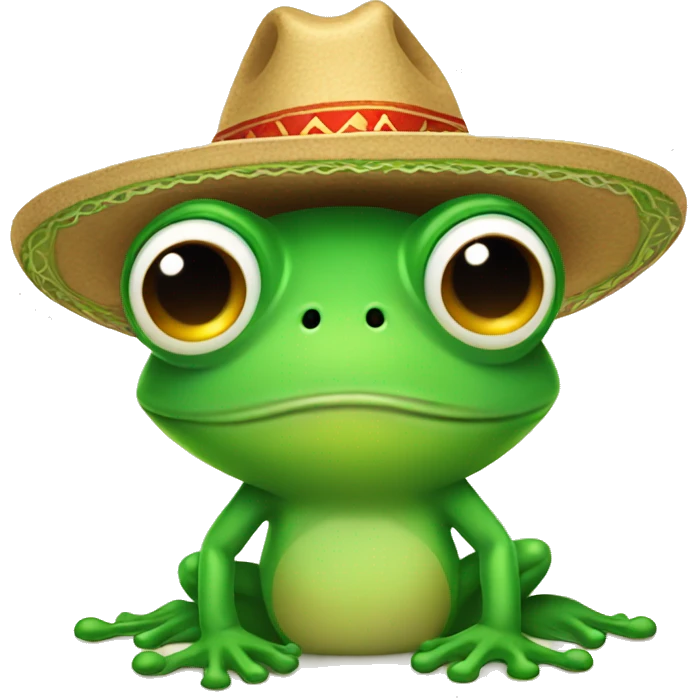 Cute frog wearing sombrero  emoji
