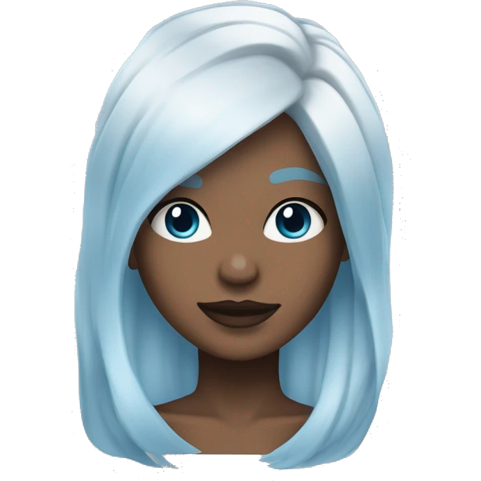 Vanessa Carlysle with sky blue skin and white hair color   emoji