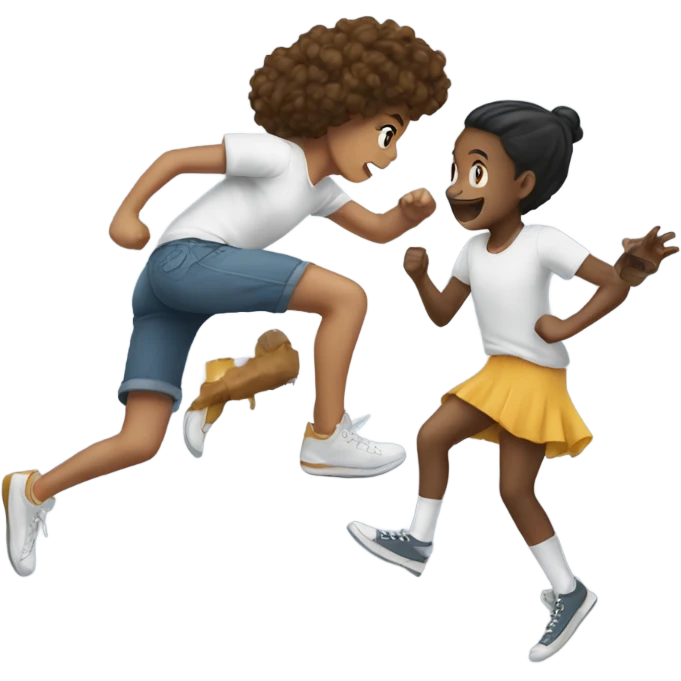 girl kicks boy  emoji