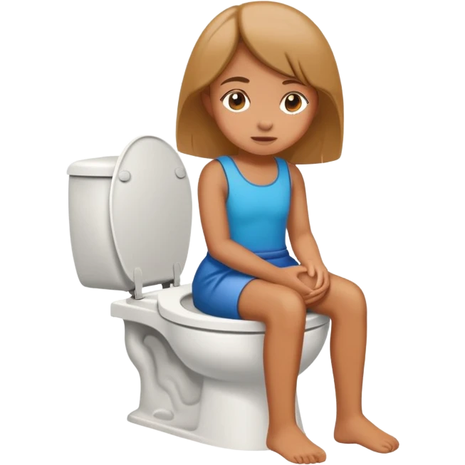 Girl sitting on toilet  emoji