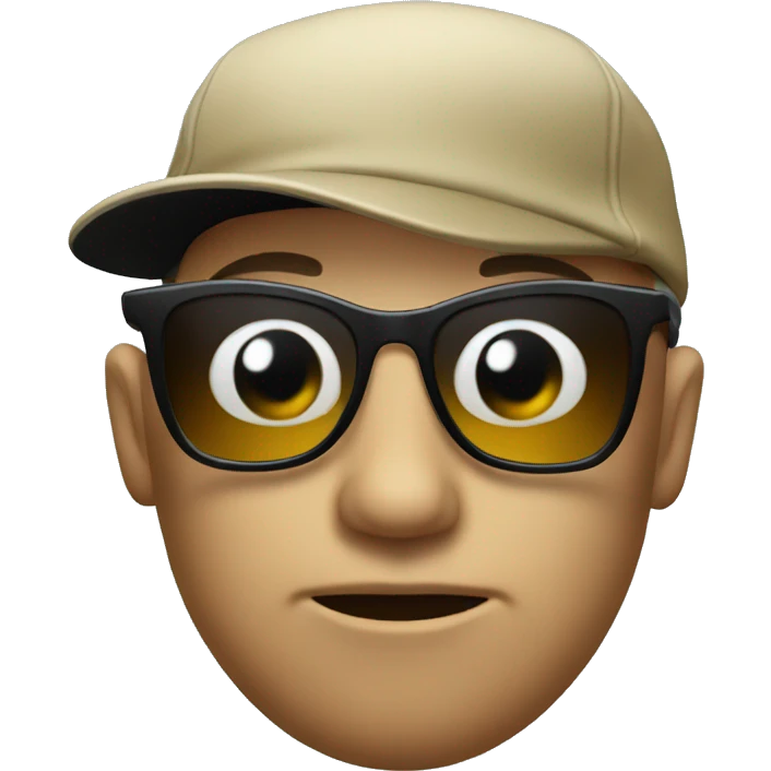 thinking face with sunglasses and wearing cap backwards  emoji