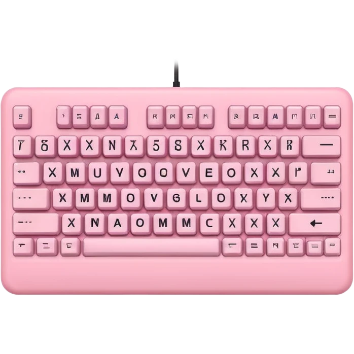 Pastel pink gaming computer keyboard emoji