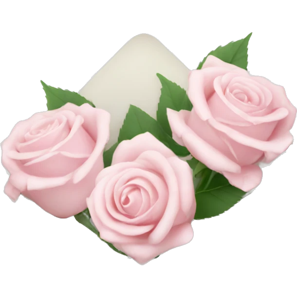 White envelope with light pink roses emoji