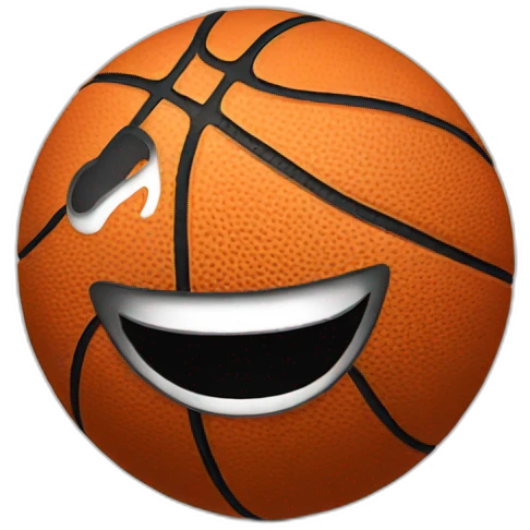 Basketball with smile emoji