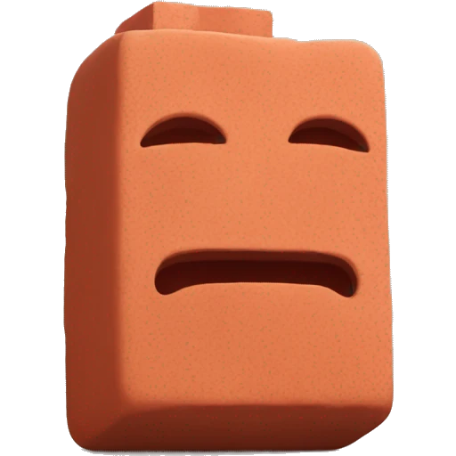 a brick shape realized with red modeling clay emoji