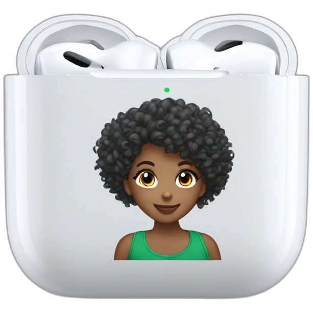 curly girl AirPods Pro Max green emoji