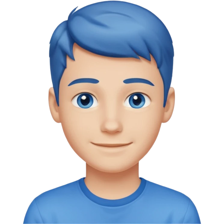 niño guapo adolescente de ojos azules sonriendo ENAMORADO emoji