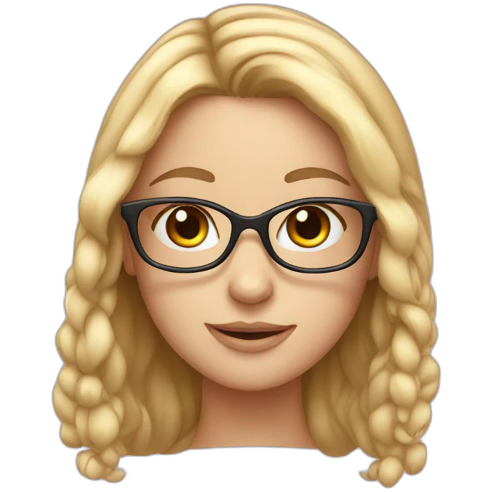 Cute white girl with glasses emoji