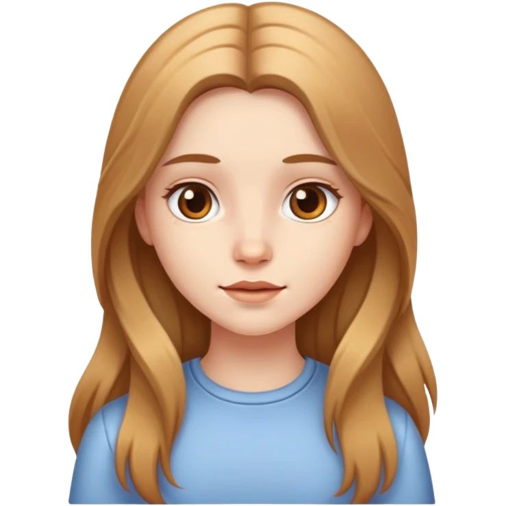 white Skin girl with light brown long  hair  emoji