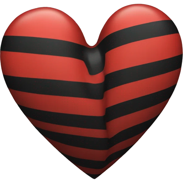 Red black stripe heart emoji