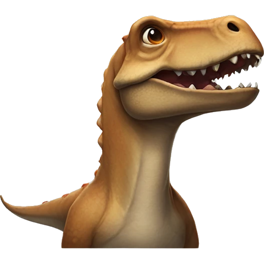 A dinosaur with a dog's head emoji