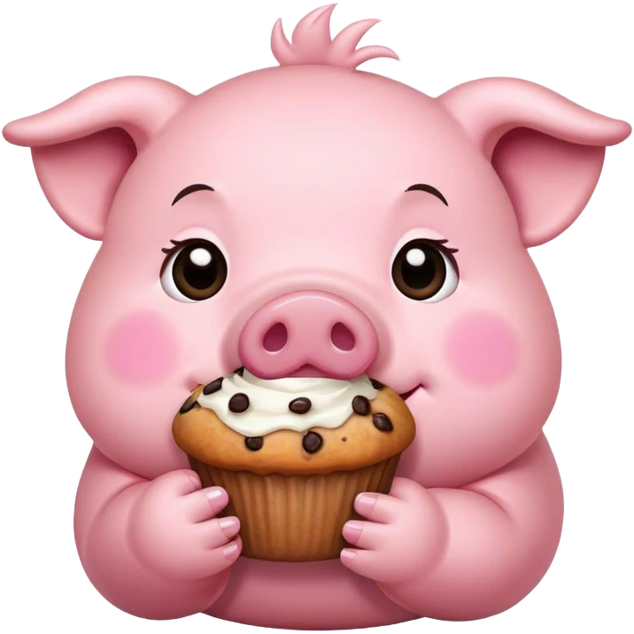 A pig eating a muffin  emoji