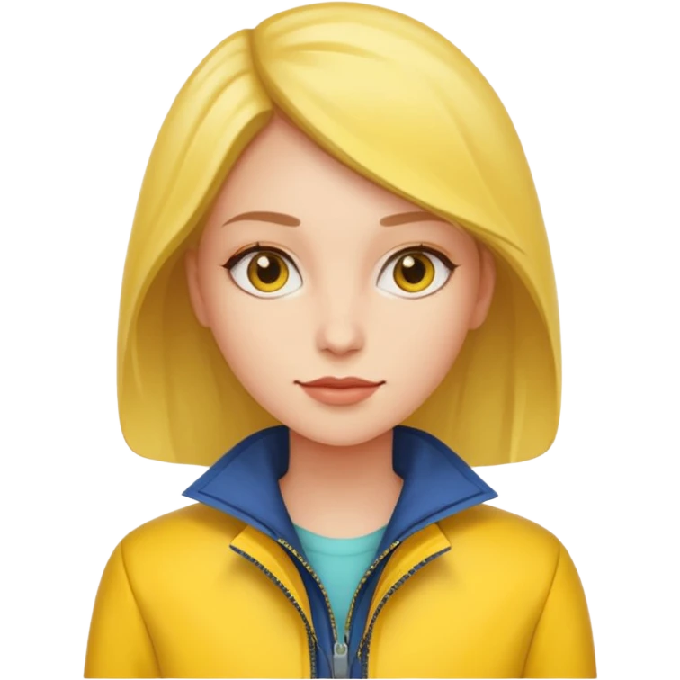 lady with yellow jacket. emoji