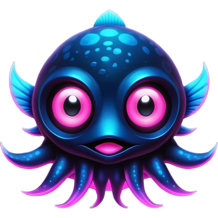 Black Dark Exotic Tropical Nocturnal Neon-glowing Abyssal Nightly Abyss-Fakémon-Creature emoji