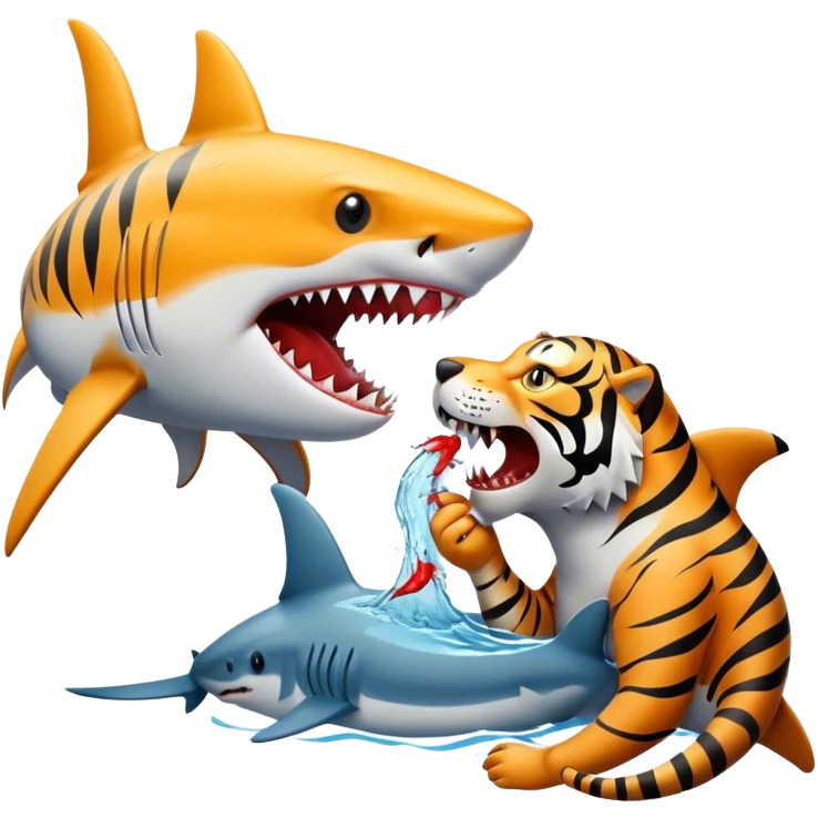 shark eating an autistic tiger emoji