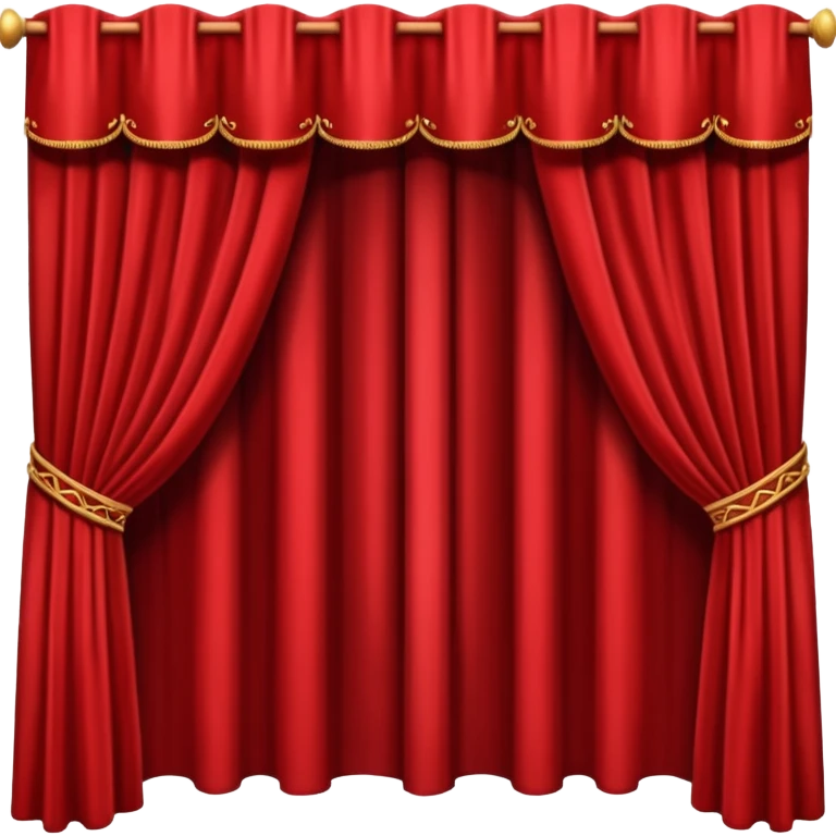 Simple, opened red theatre curtains with black background  emoji