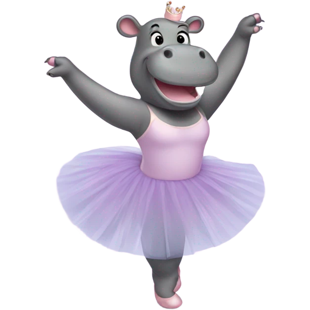 Ballerina hippo emoji